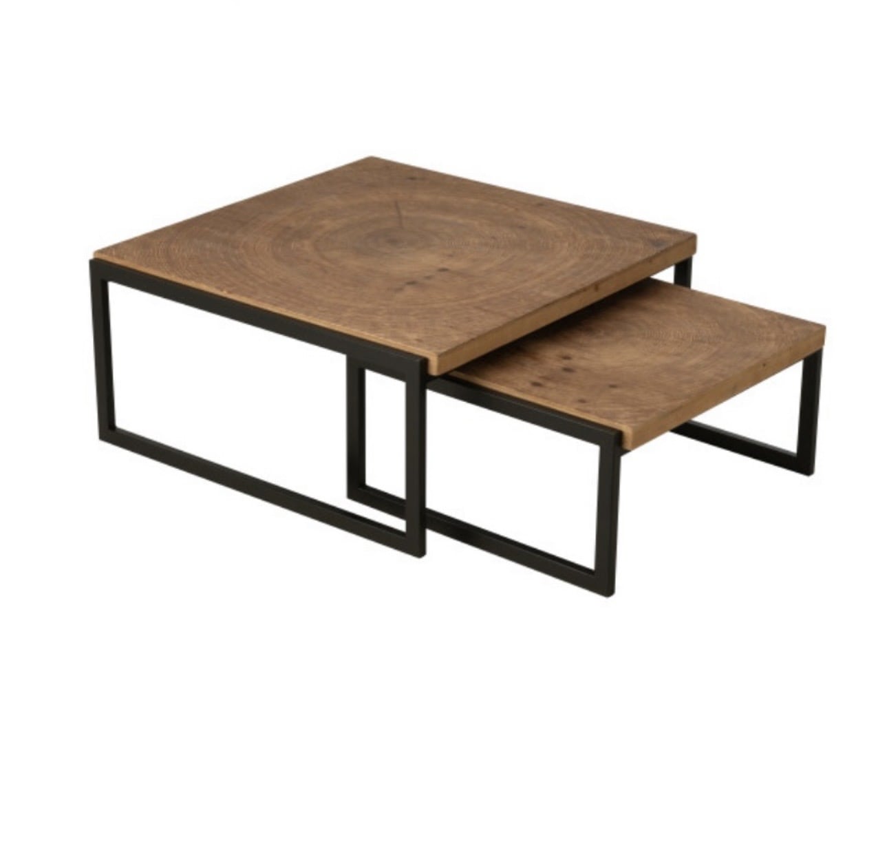 Set De 2 Tables Basses Dos Nat / Noir