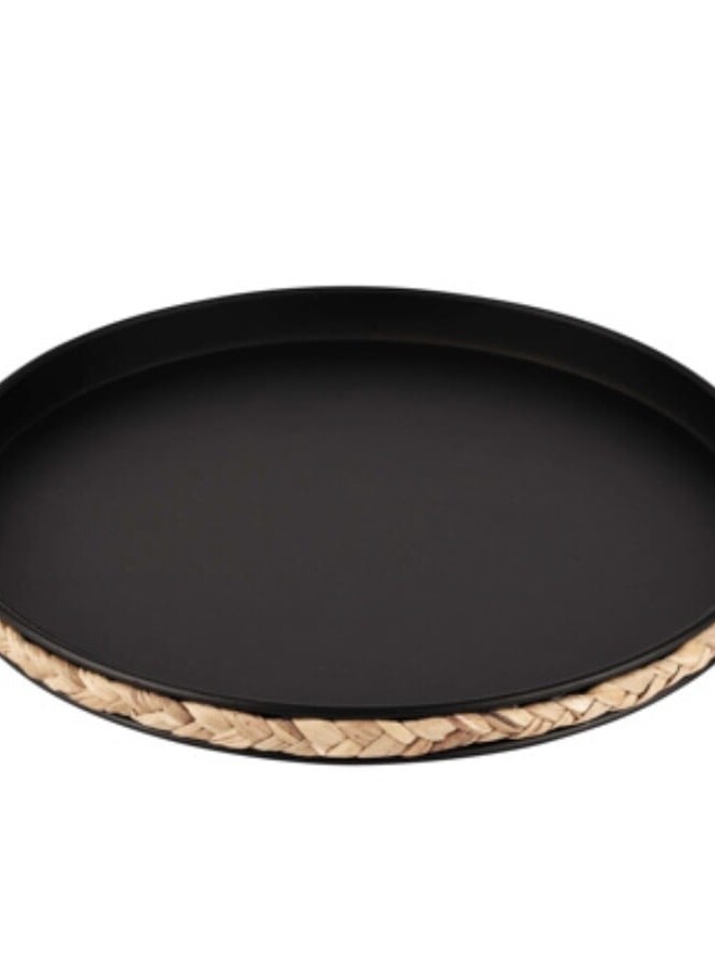 Plateau Rond Noir Metal