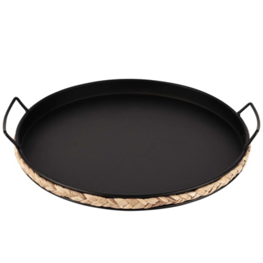 Plateau Rond Noir Metal