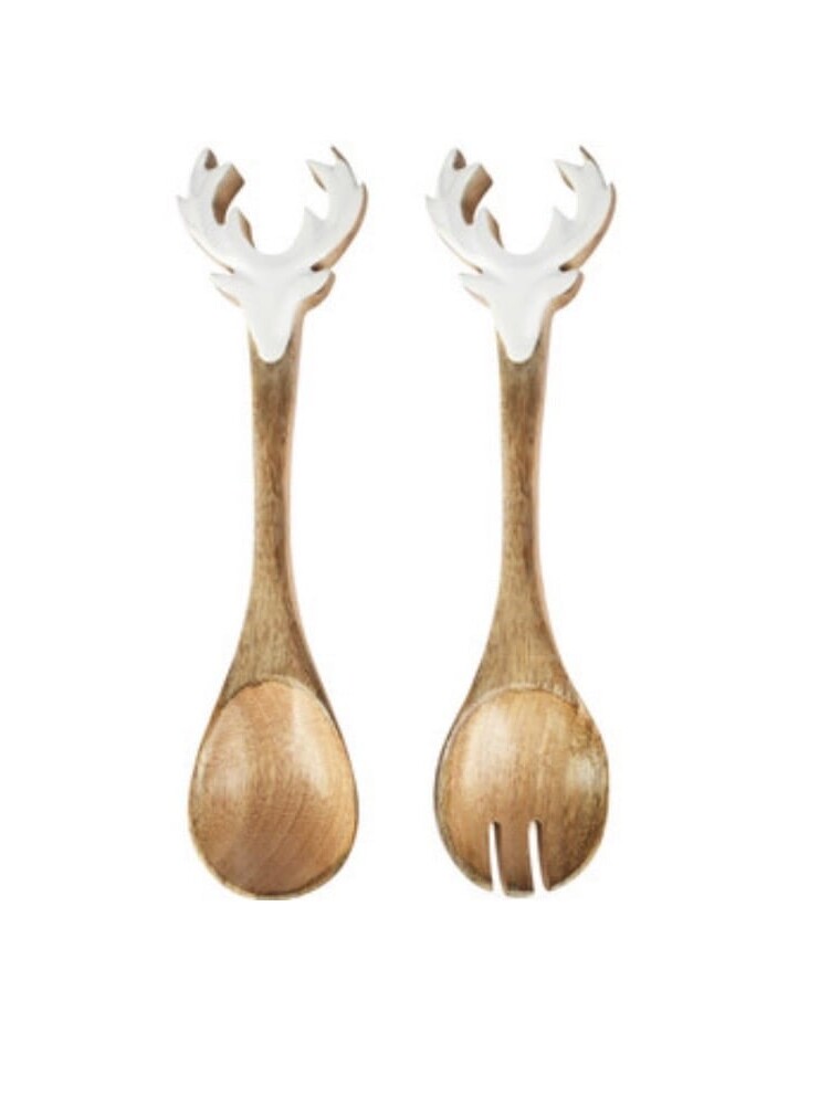 Couverts A Salade Renne Blanc/Nat Assort 2