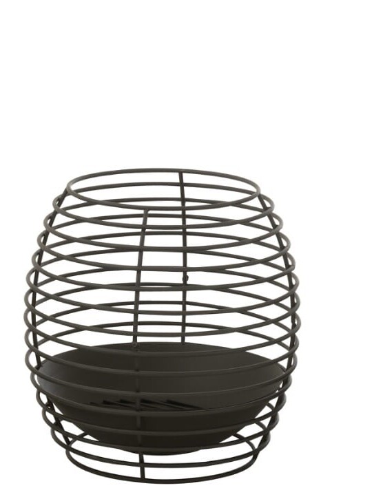 Brasero Rond Rings Fer Noir