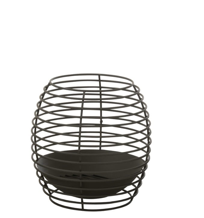 Brasero Rond Rings Fer Noir